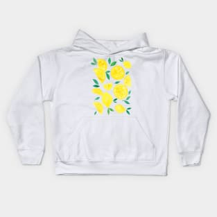 Watercolor lemons yellow Kids Hoodie